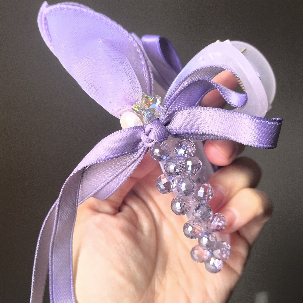 Handmade Purple Beaded Hair Clip